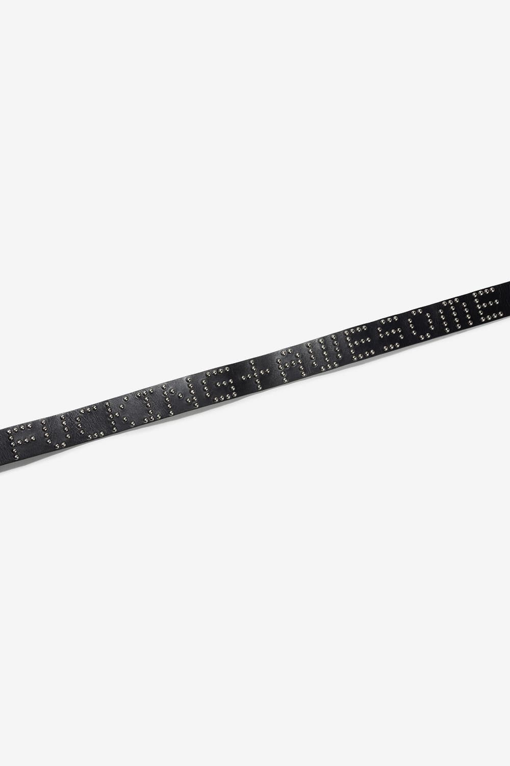 (새상품) 퍼킹어썸 스터디드 레더 벨트 블랙 상품이미지3