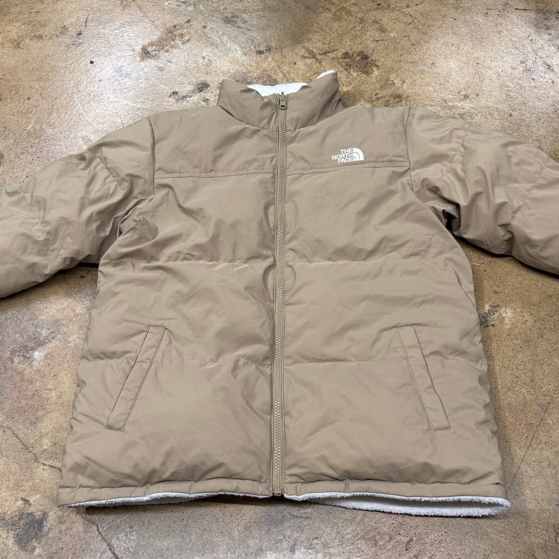 노스페이스 양면 베이지 화이트 패딩 후리스 160 상품이미지3