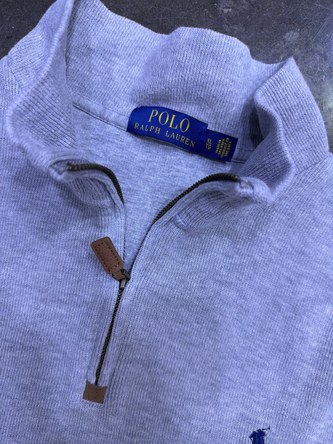 폴로 랄프로렌 하프집업 니트 스웨터 그레이 XL 상품이미지5