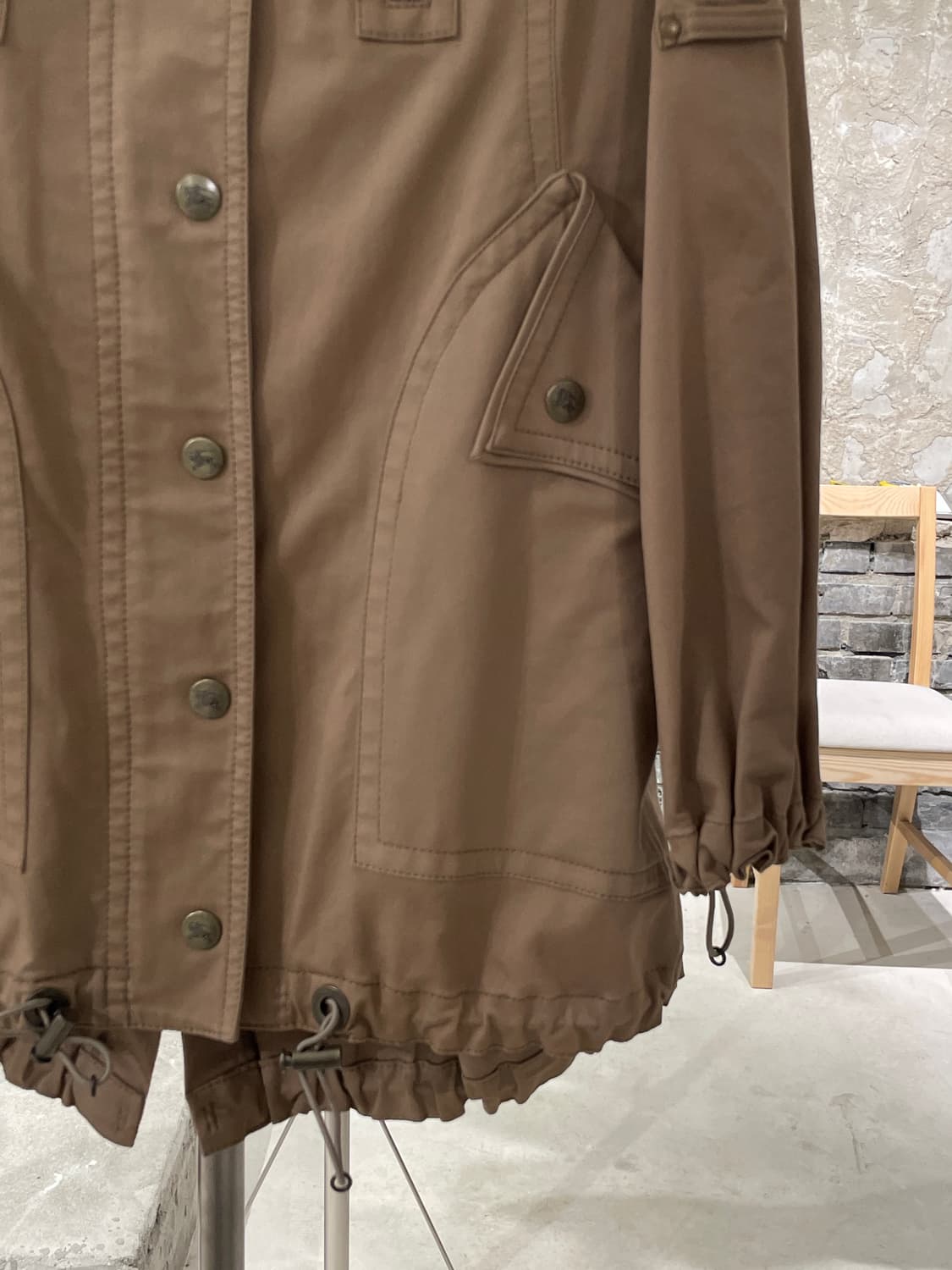 버버리 블루라벨 브라운 스트링 후디 야상 자켓 상품이미지5