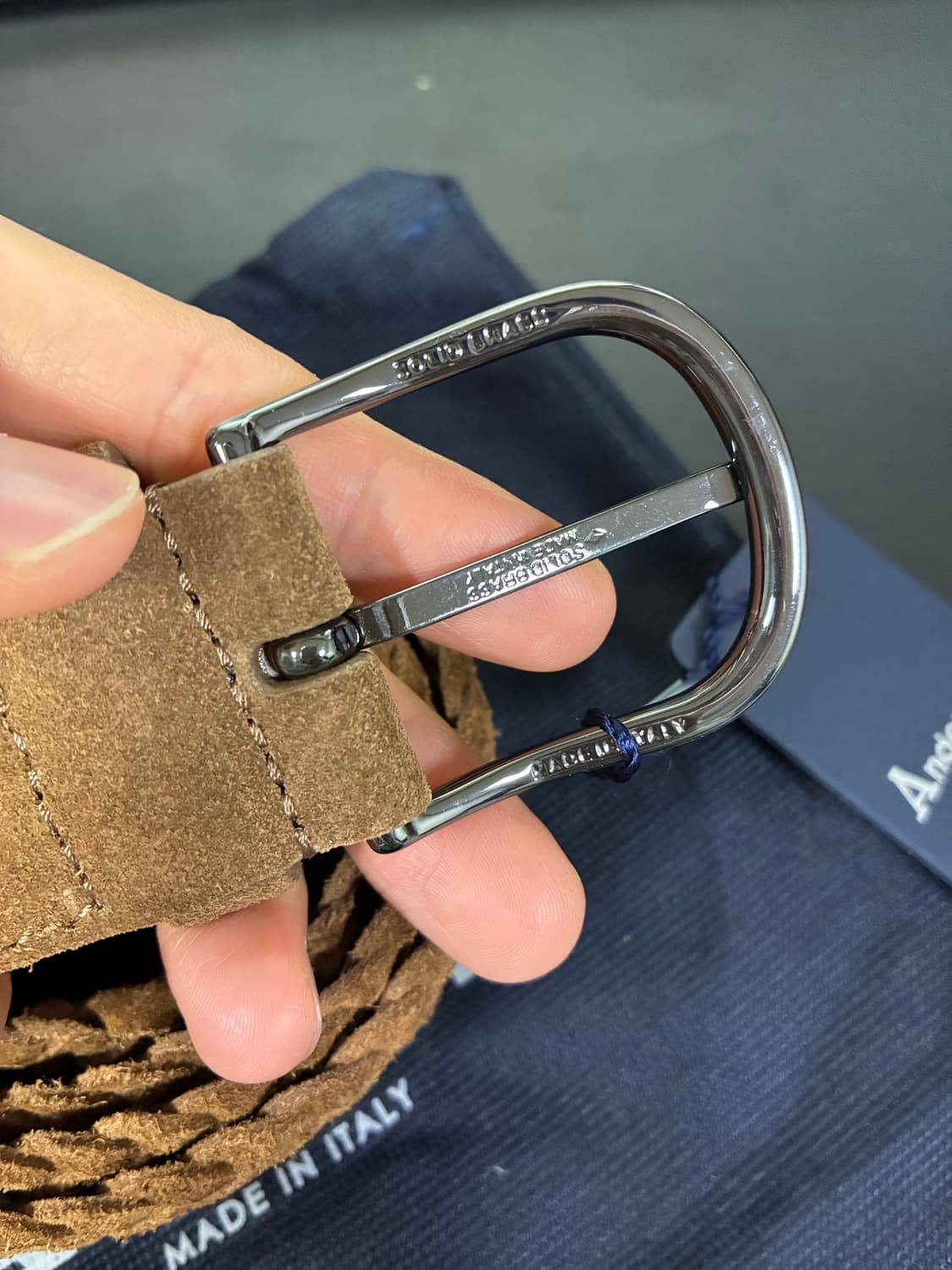 (새상품) Anderson's 앤더슨즈 레더 위빙 벨트 상품이미지2