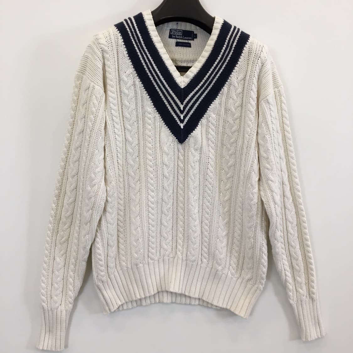 폴로 랄프로렌 90s 크리켓 케이블니트 L 상품이미지1