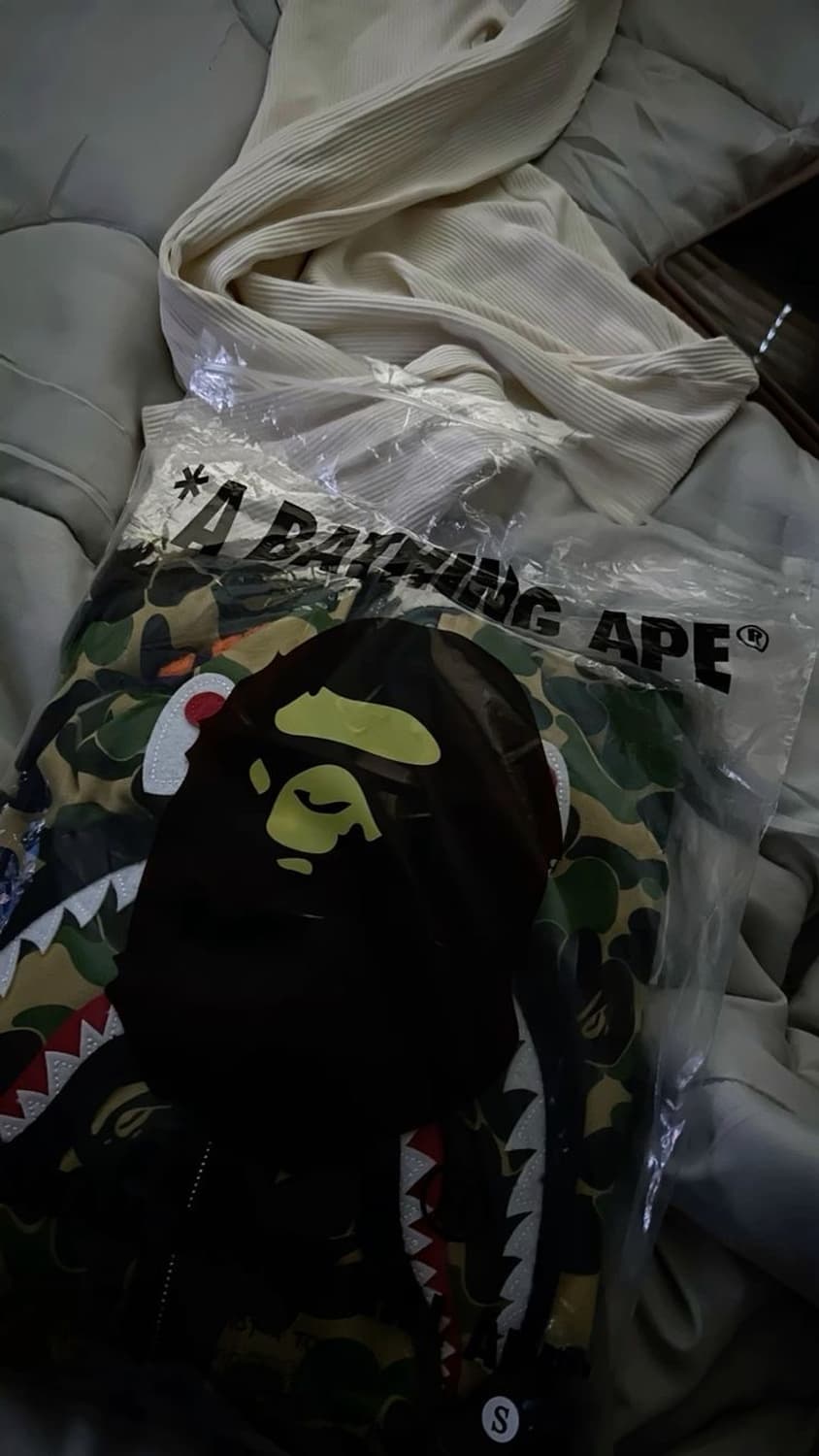 베이프 1st 카모 샤크 후드집업 XL 사계절용 남녀공용 상품이미지8