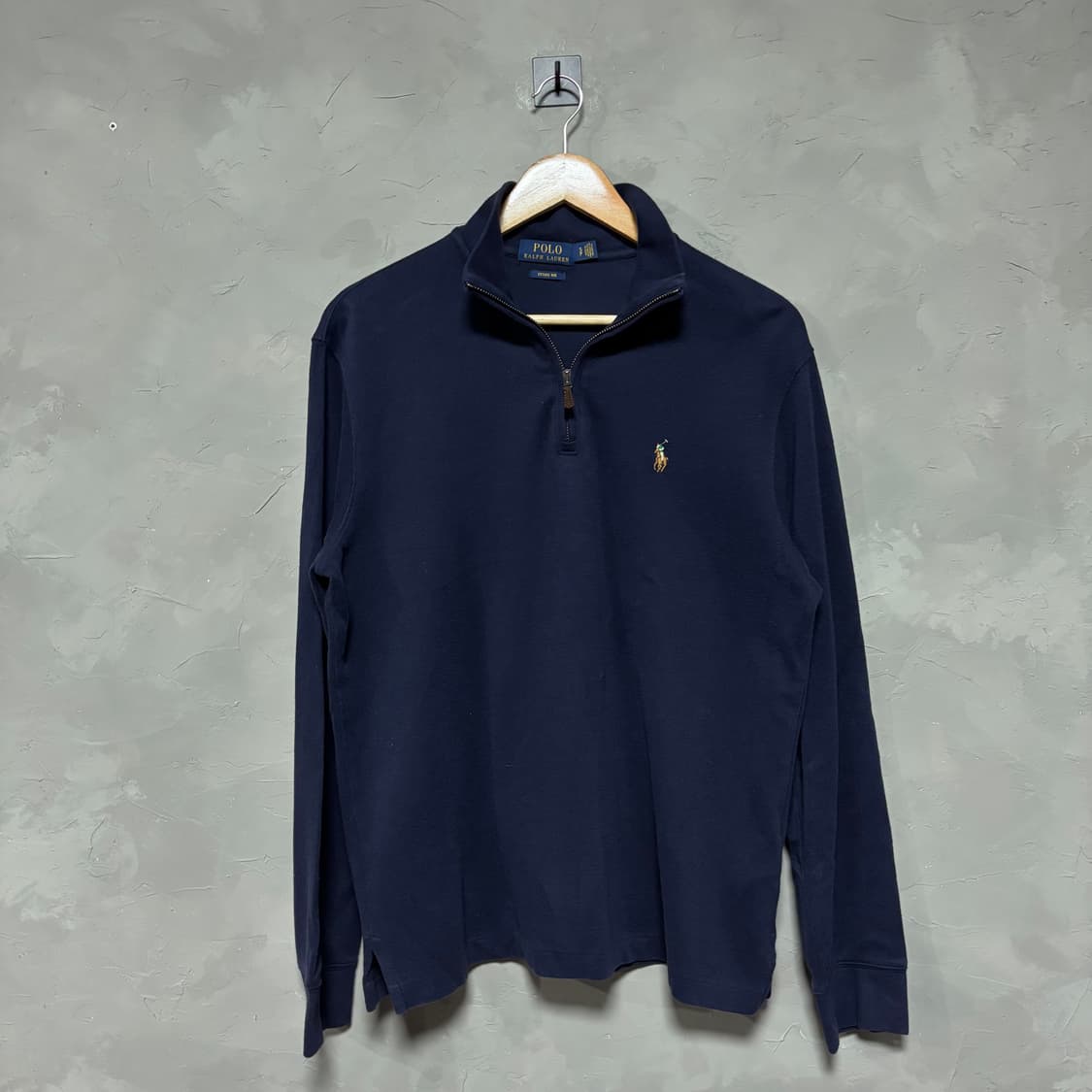 폴로 랄프로렌 신형 니트 반집업 네이비 상품이미지1