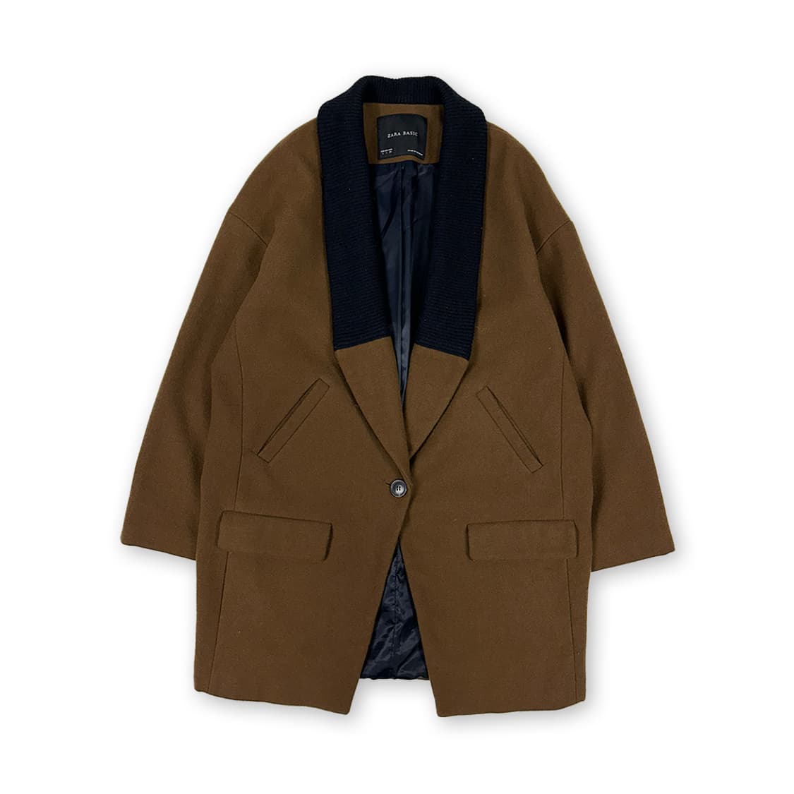 자라 베이직 숄카라 카멜 코트 상품이미지1