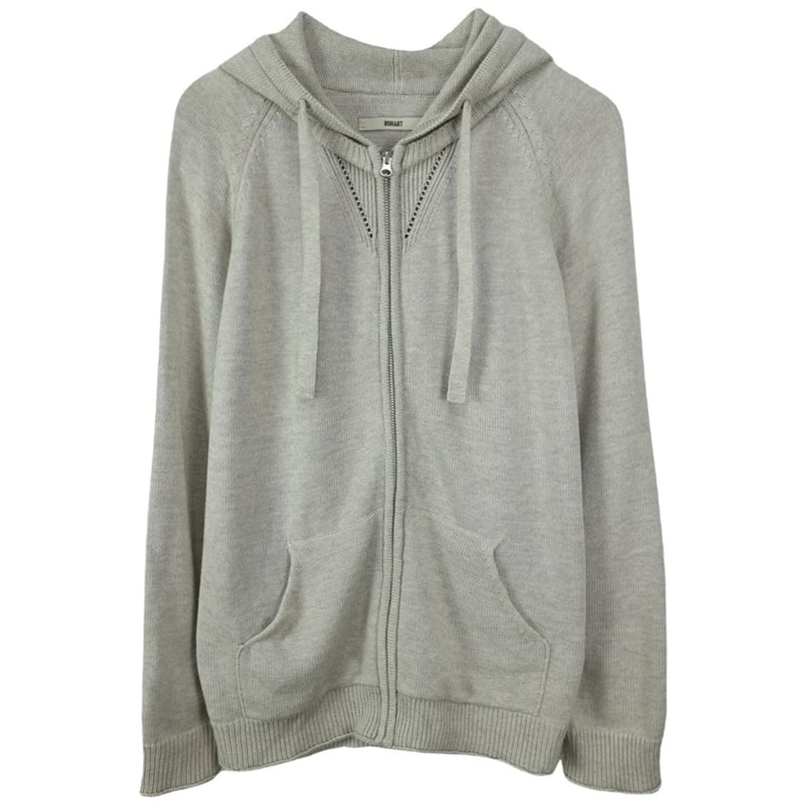 [노앙] 니트 후드 집업 베이지 M19470 상품이미지2