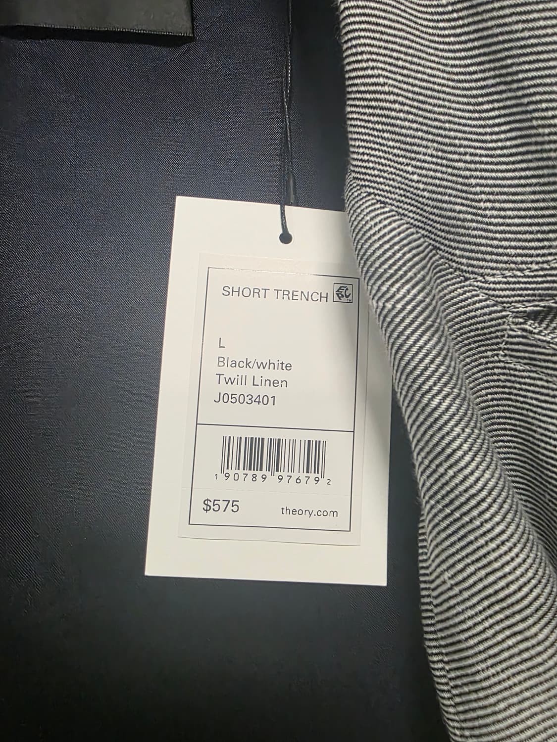 Theory 띠어리 린넨 트윌 숏 트렌치 L 상품이미지6