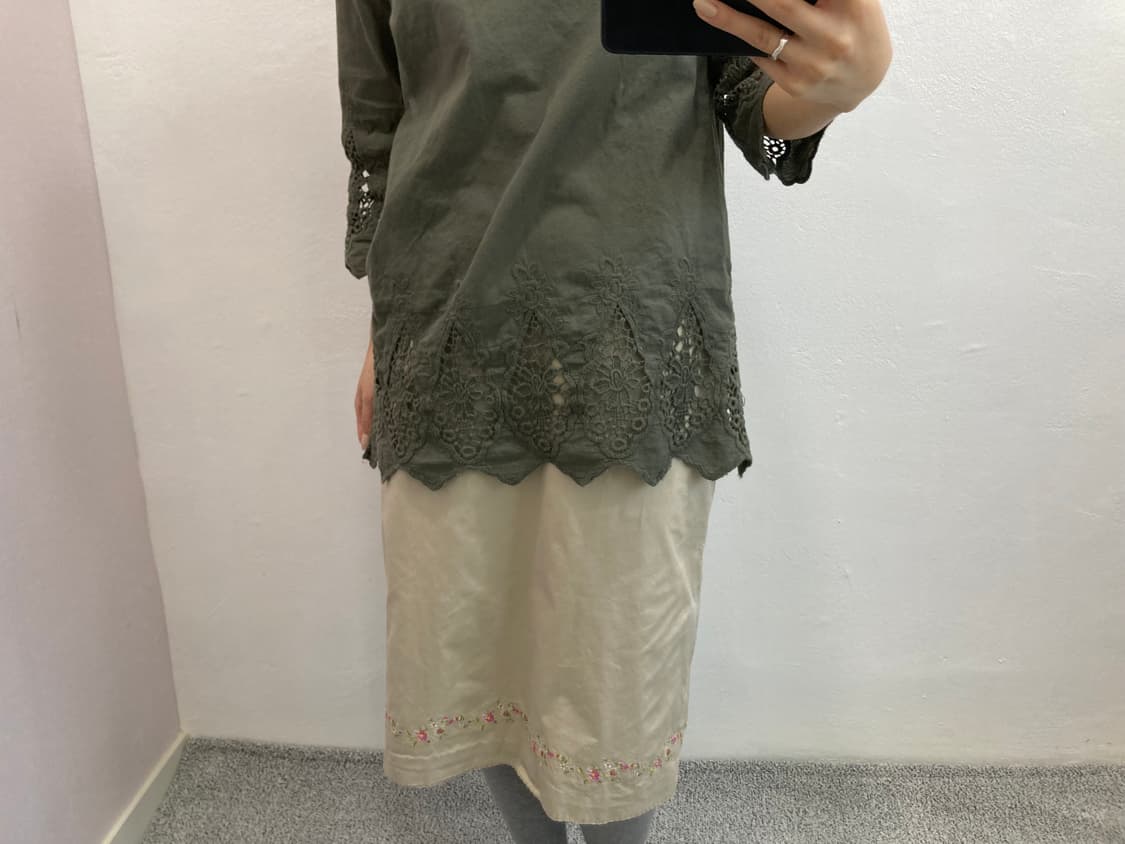 플라워 십자수 스커트 상품이미지1