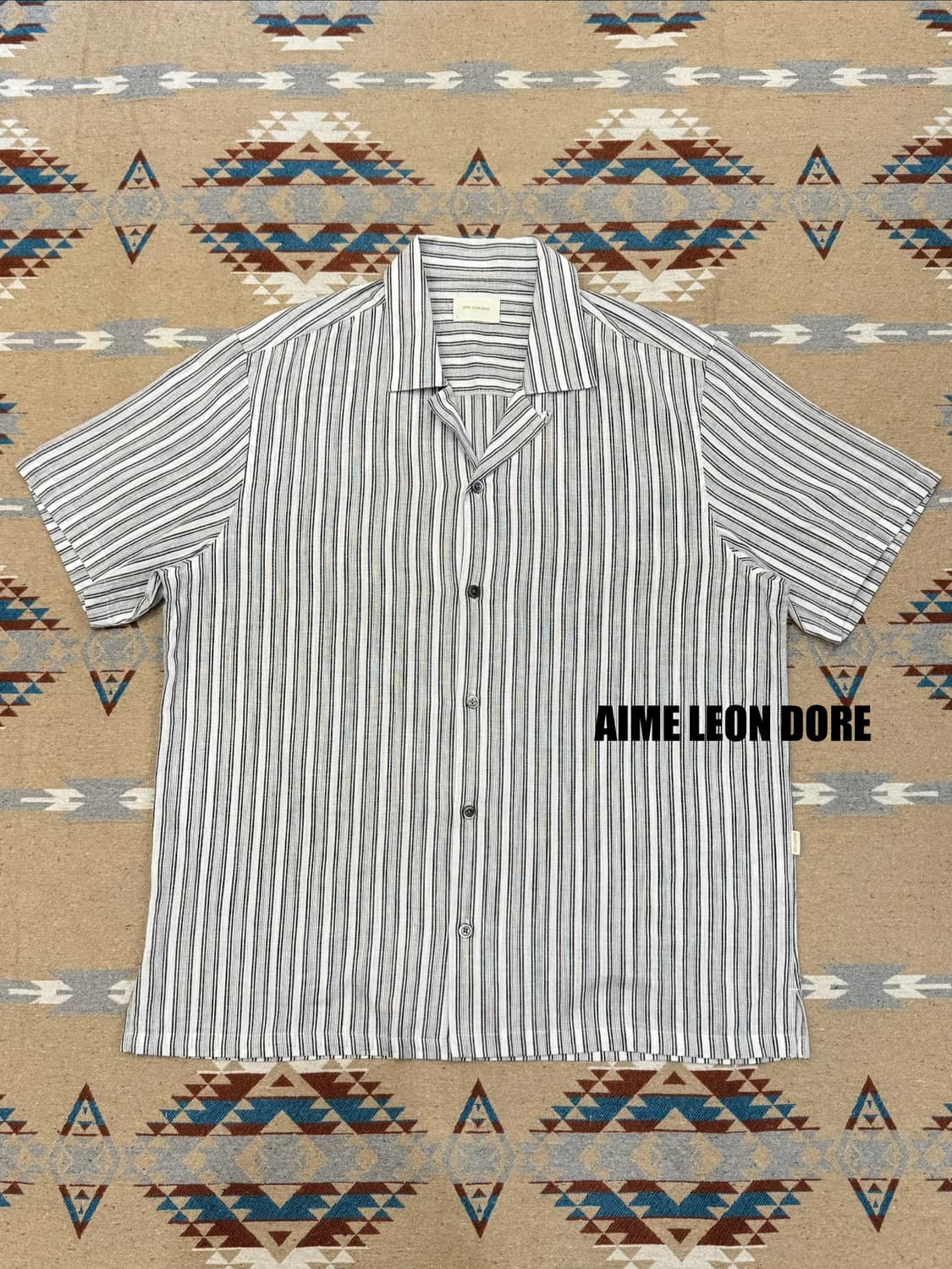 [L] 에임 레온 도르 오픈카라 스트라이프 셔츠 상품이미지1