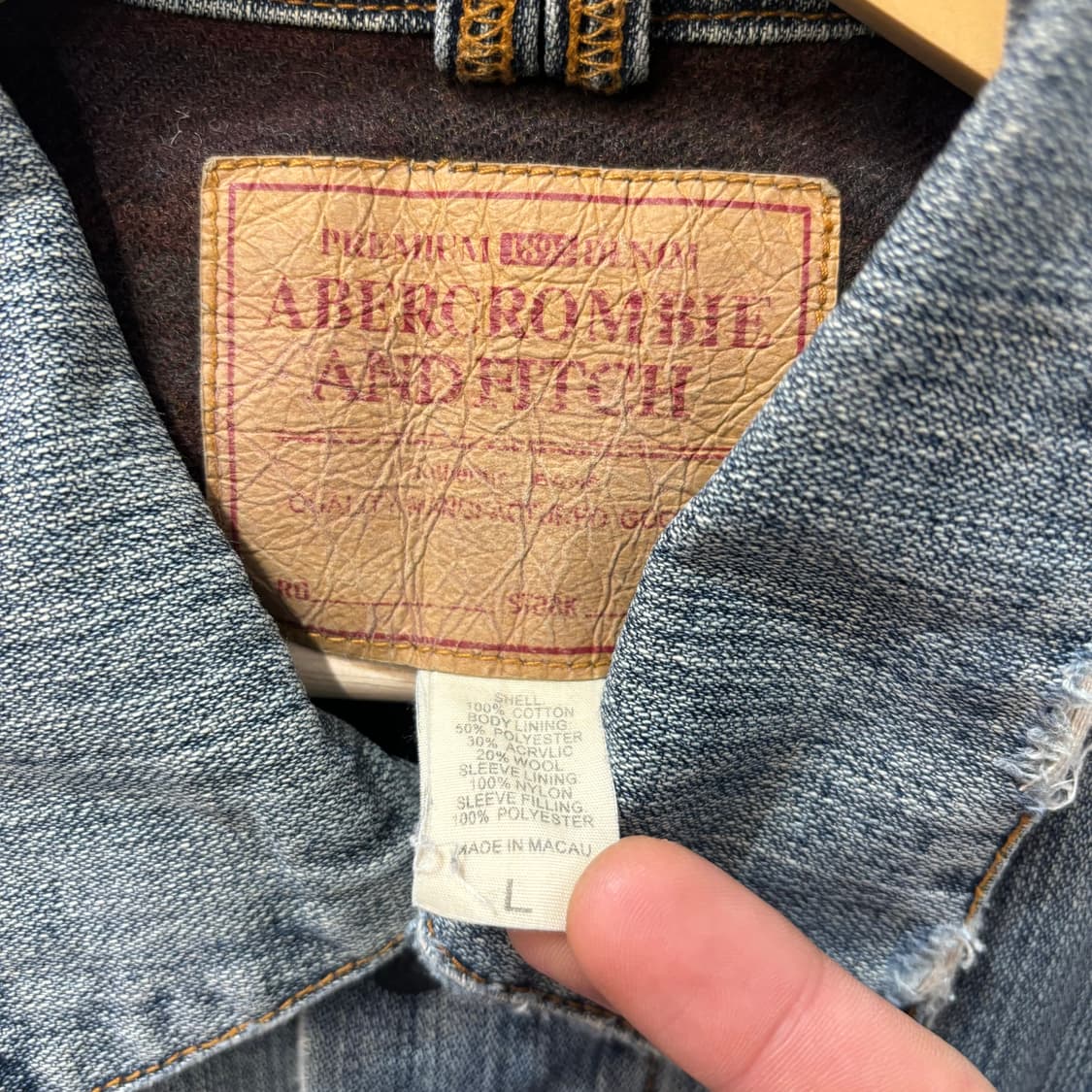 아베크롬비 빈티지 데님 워싱 트러커 자켓 L 상품이미지6