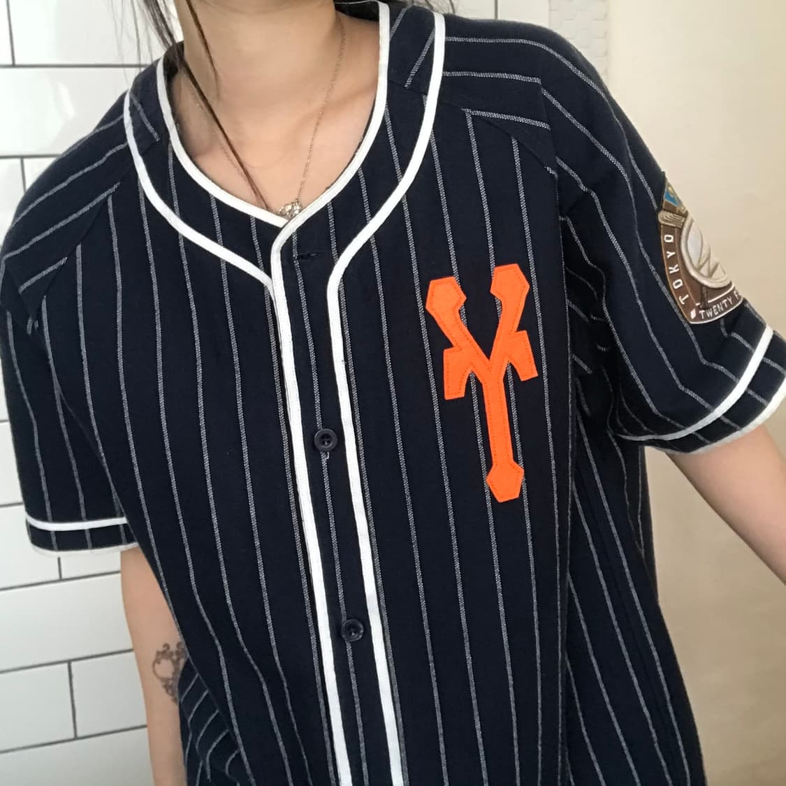빈티지 핀스트라이프 베이스볼 저지 상품이미지4