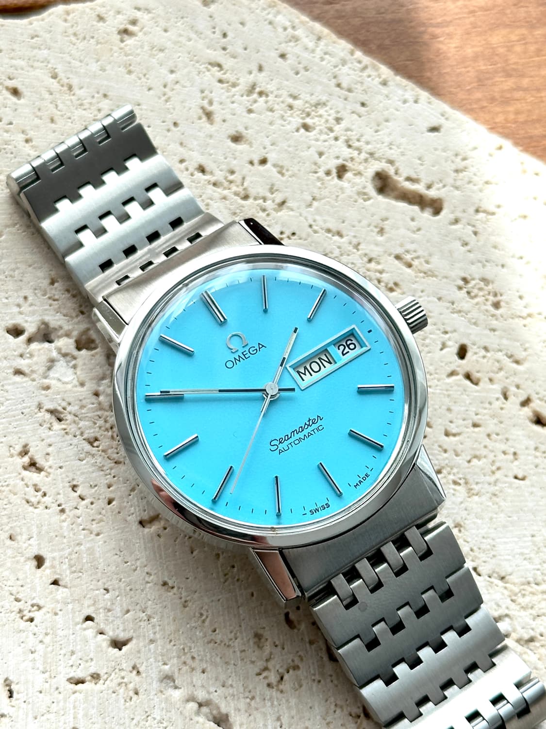 정품 오메가 씨마스터 뻐뻐시 터키블루 오토매틱 시계 상품이미지3