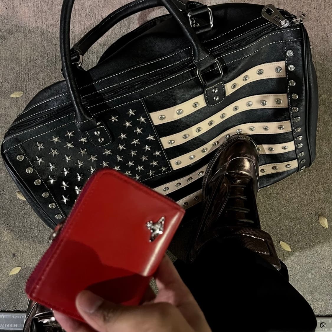 Montana West 성조기 위켄더백 더플백 블랙 상품이미지1