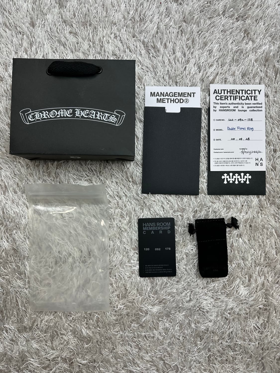 [US 6.5] 정품 크롬하츠 더블플로랄링 상품이미지2