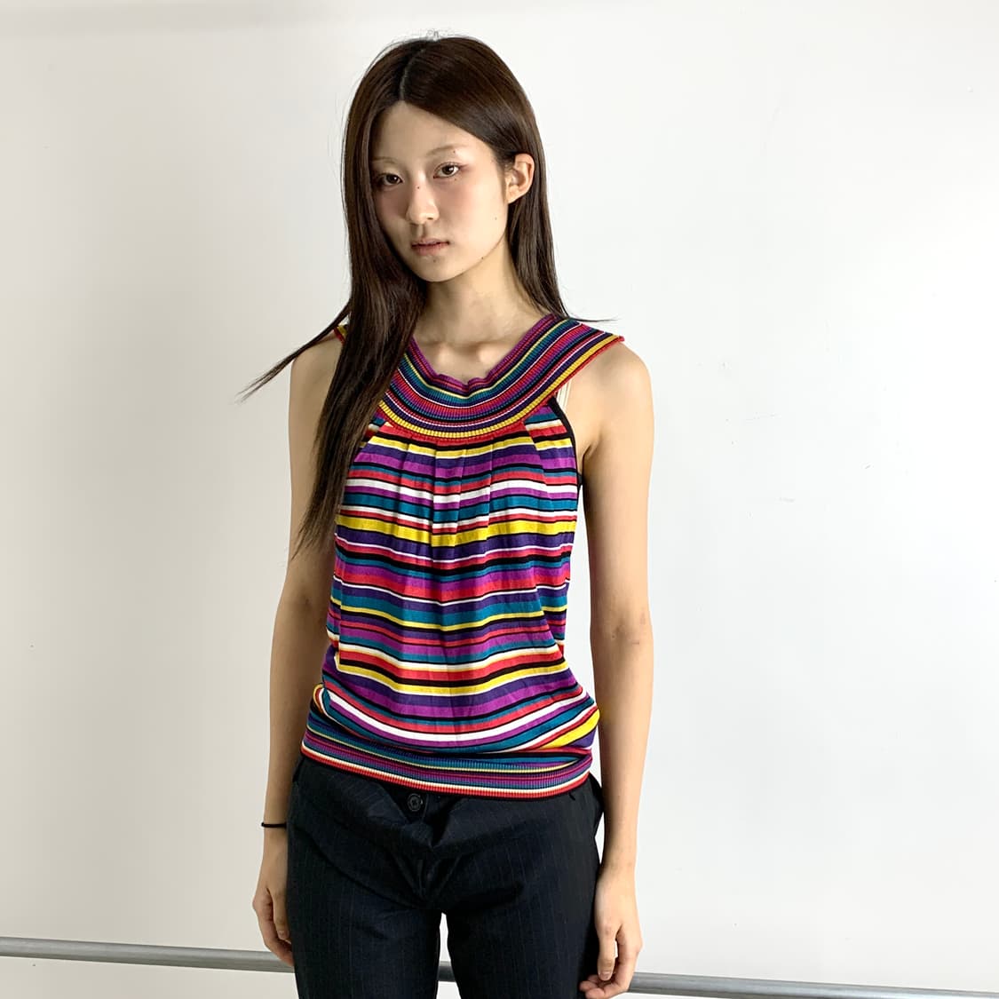 겐조 스트라이프 패턴 슬리브리스 탑 상품이미지2