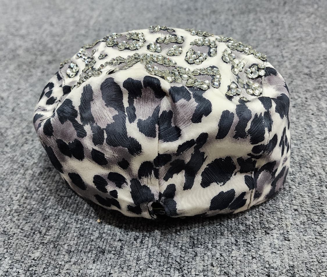 Y2K 레트로 레오파드 큐빅 헌팅캡 모자 상품이미지6
