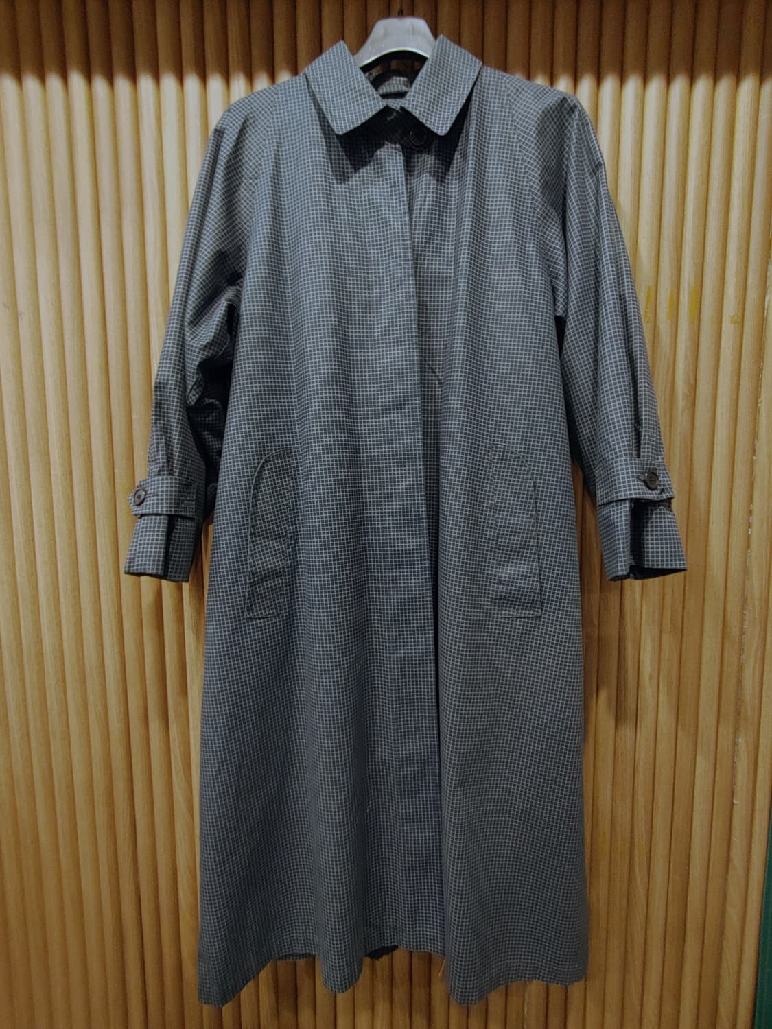 무배) 런던 포그 체크 플리스 라이닝 트렌치코트 - XL 상품이미지1