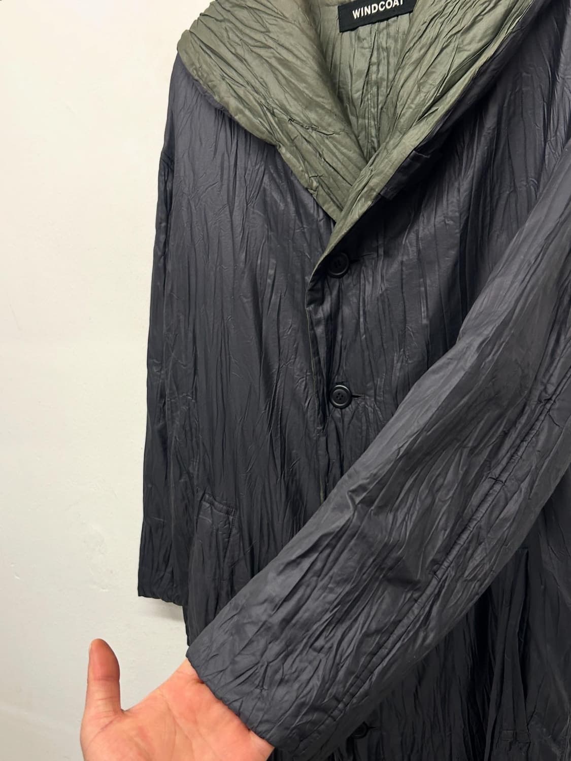 WINDCOAT 이세이미야케 주름 워싱 롱코트 상품이미지2