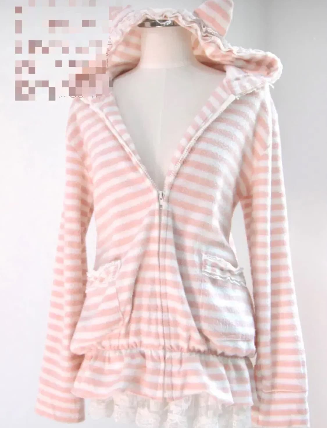 슈가돌 네코미미 프릴 핑크 룸웨어 홈웨어 히메갸루 후드집업 상품이미지1