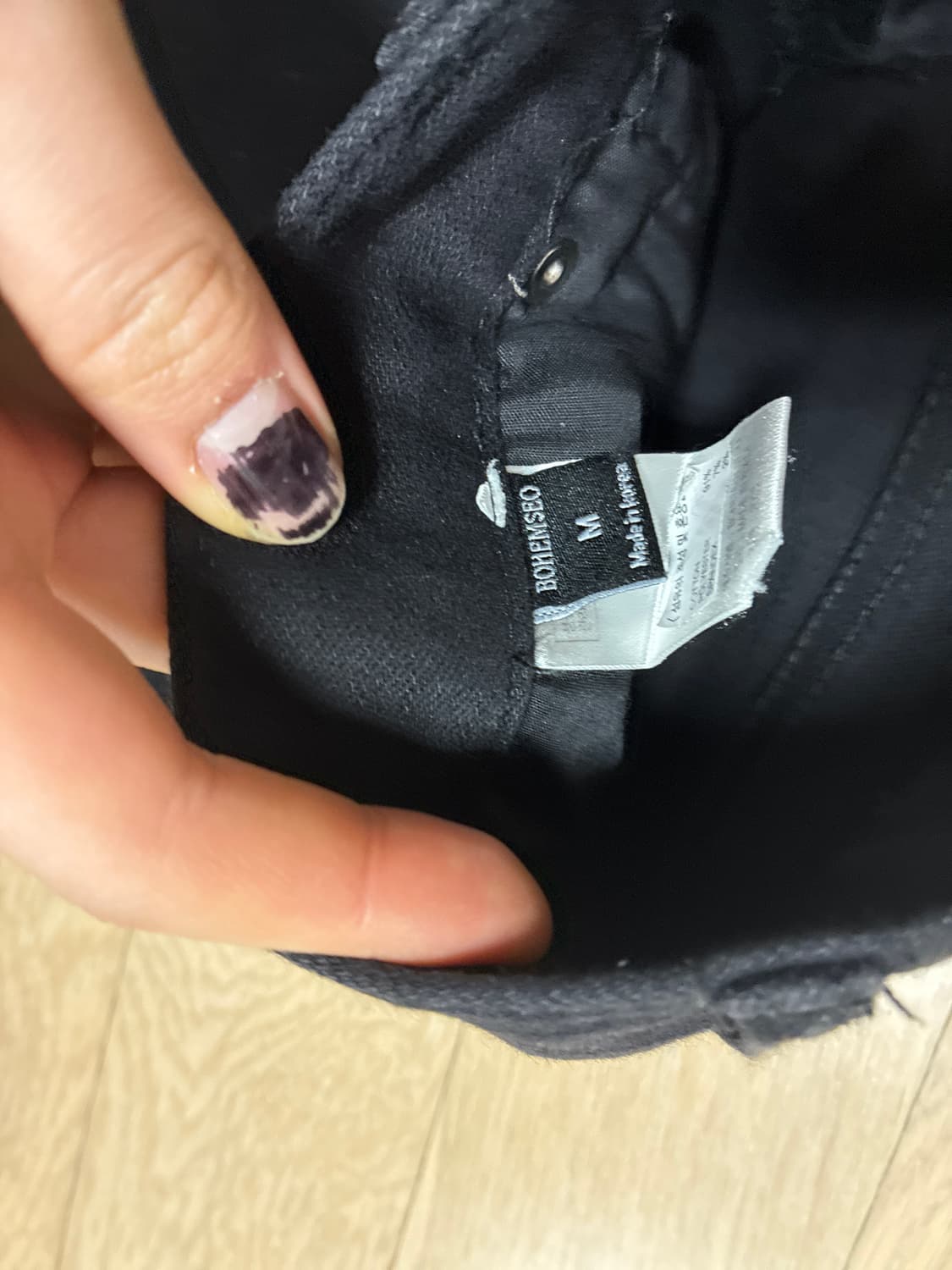 보헴서 미드라이즈 블랙 부츠컷 팬츠 m 상품이미지3