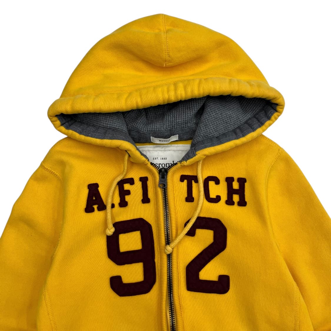 아베크롬비 버건디 패치 옐로우 후드집업 S 상품이미지4