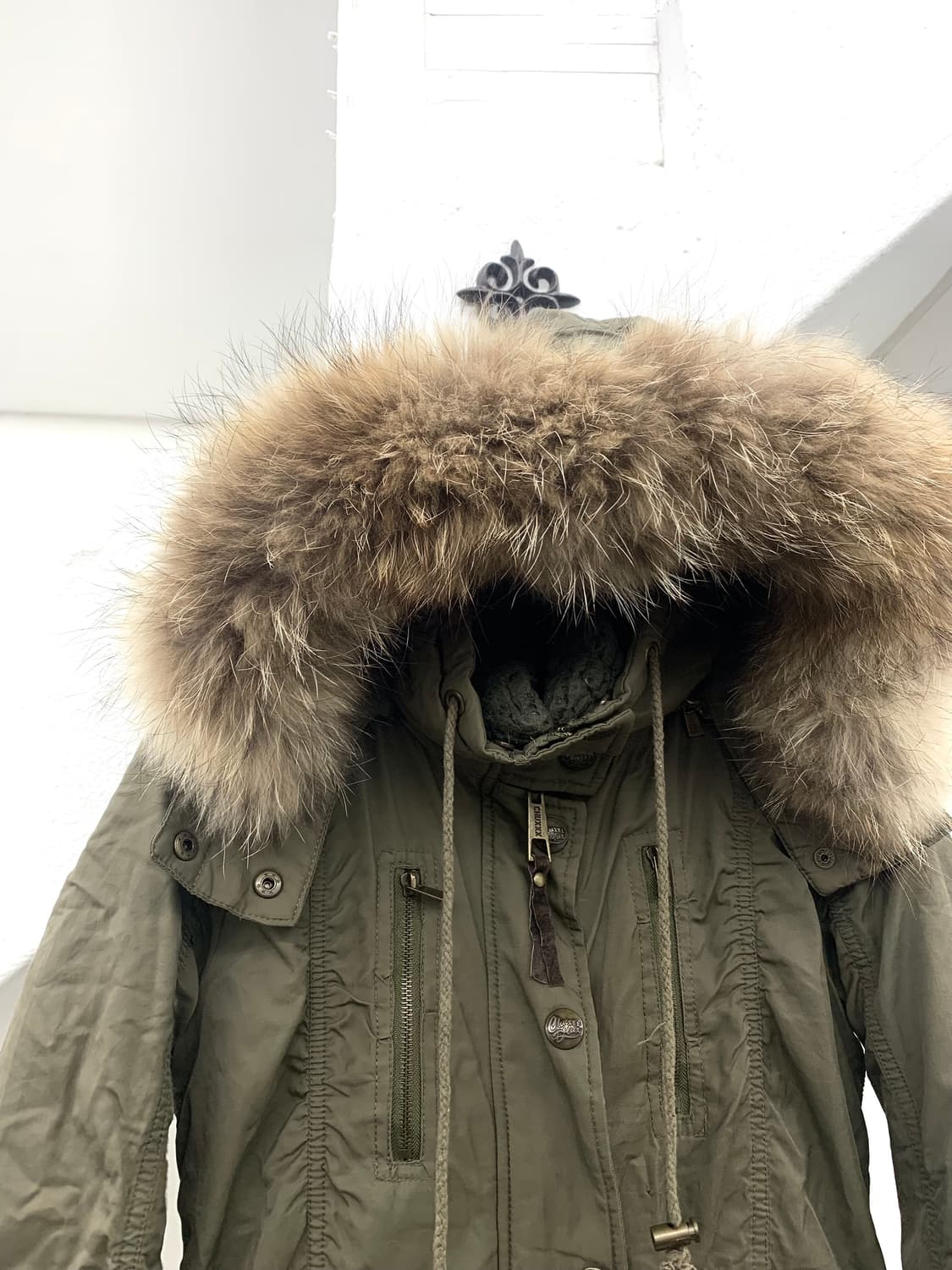 Chu xxx khaki cargo pocket ribbed fur ja 상품이미지8