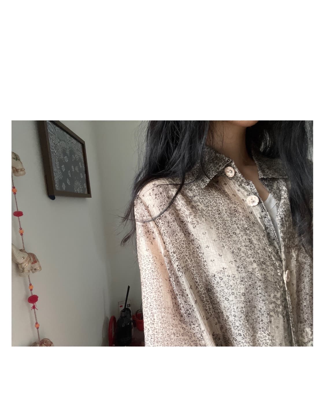 patterned sheer blouse 상품이미지2