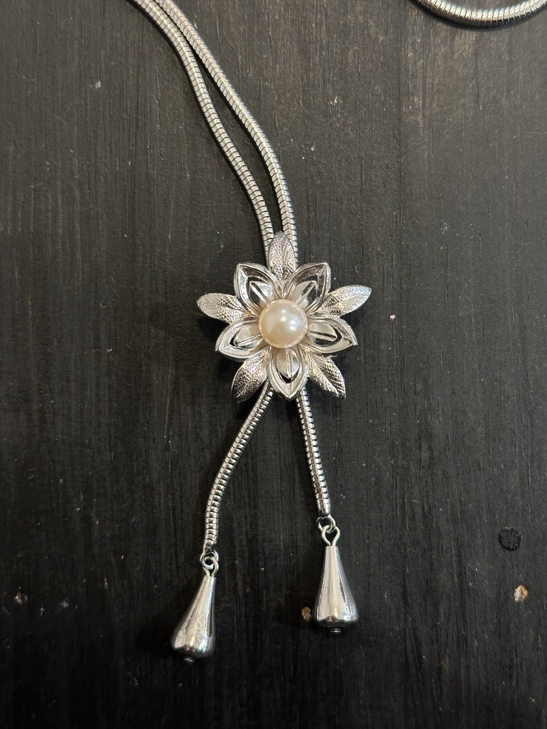 Vintage pearl bolo tie🫧 상품이미지1