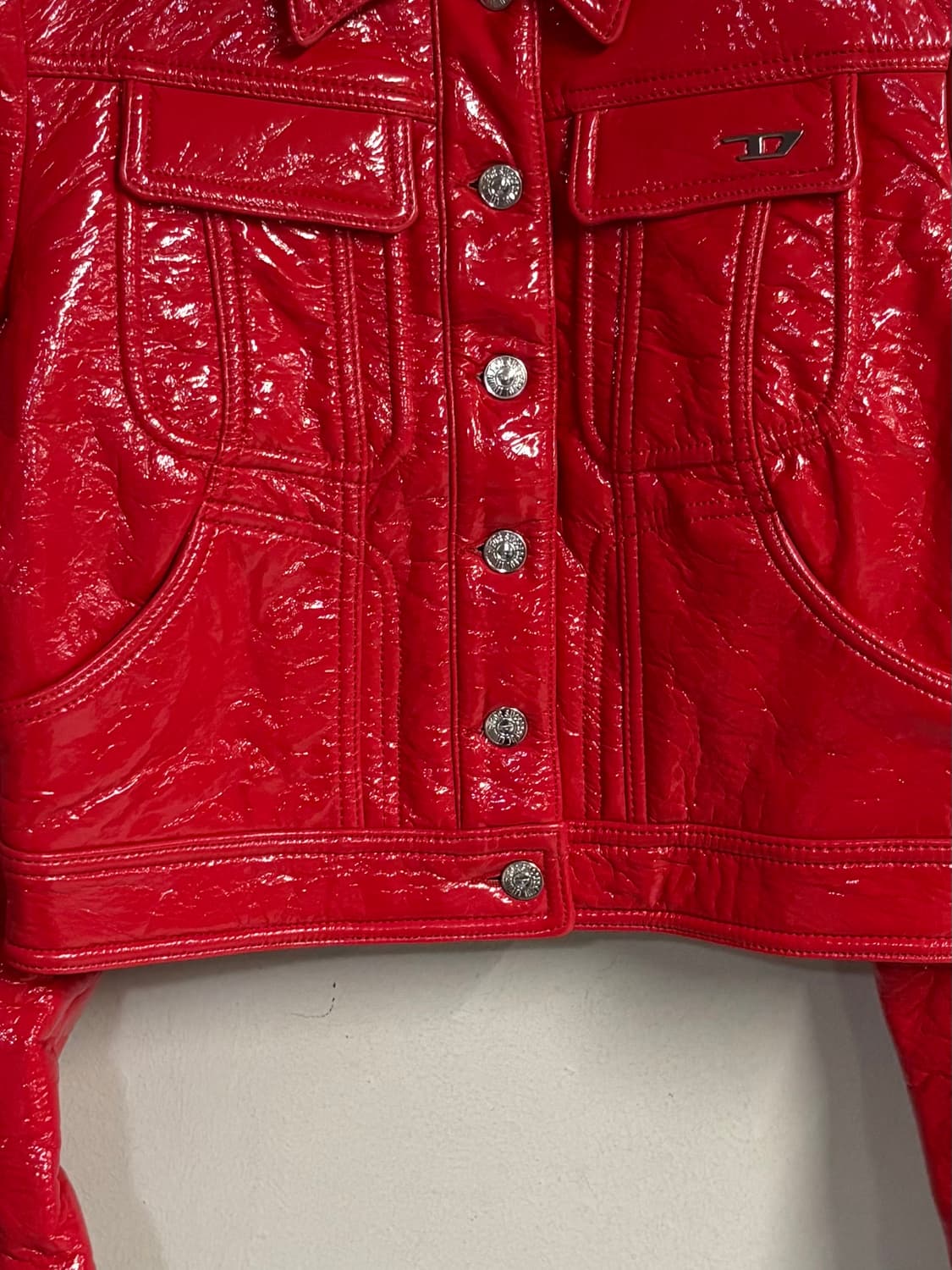 DIESEL red glossy coated jacket 상품이미지4