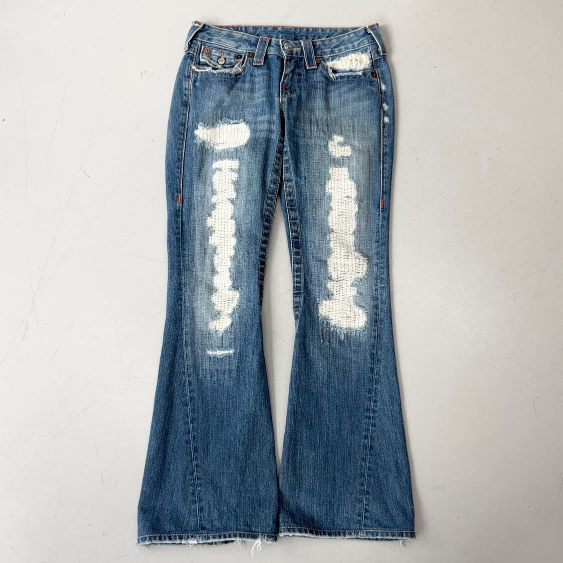 트루릴리전 Y2K 조이 부츠컷 디스트레스드 데님팬츠 상품이미지2