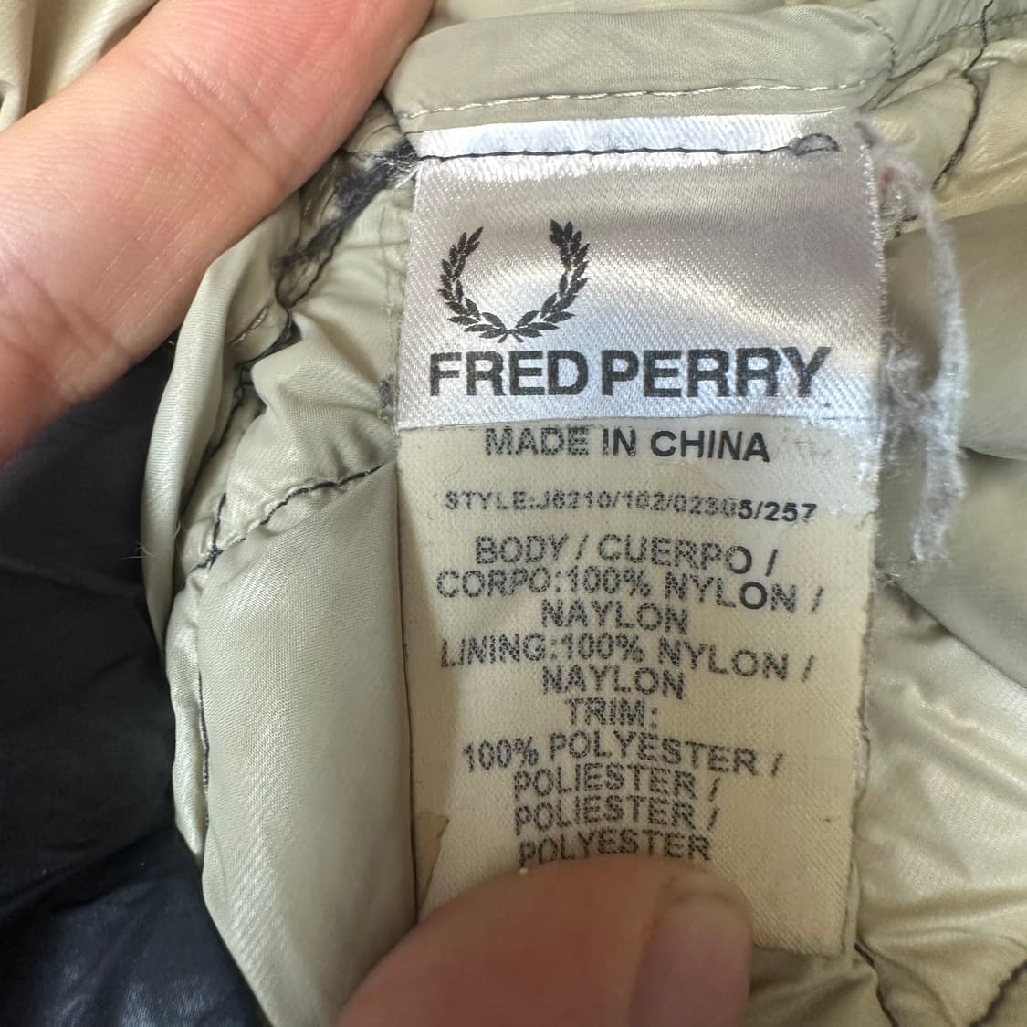 프레드페리 블랙경량패딩 S 상품이미지4