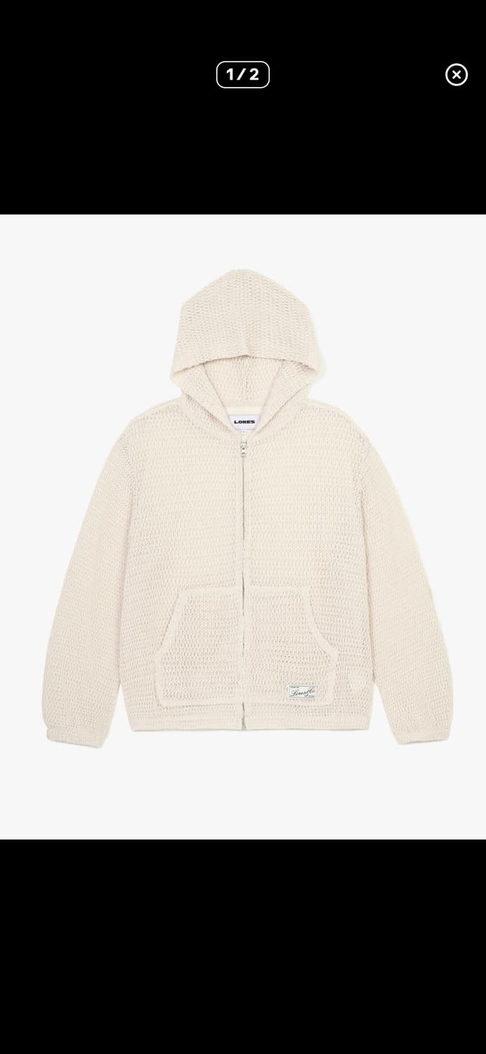 Lores 크림색 니트 후드집업 L 상품이미지1