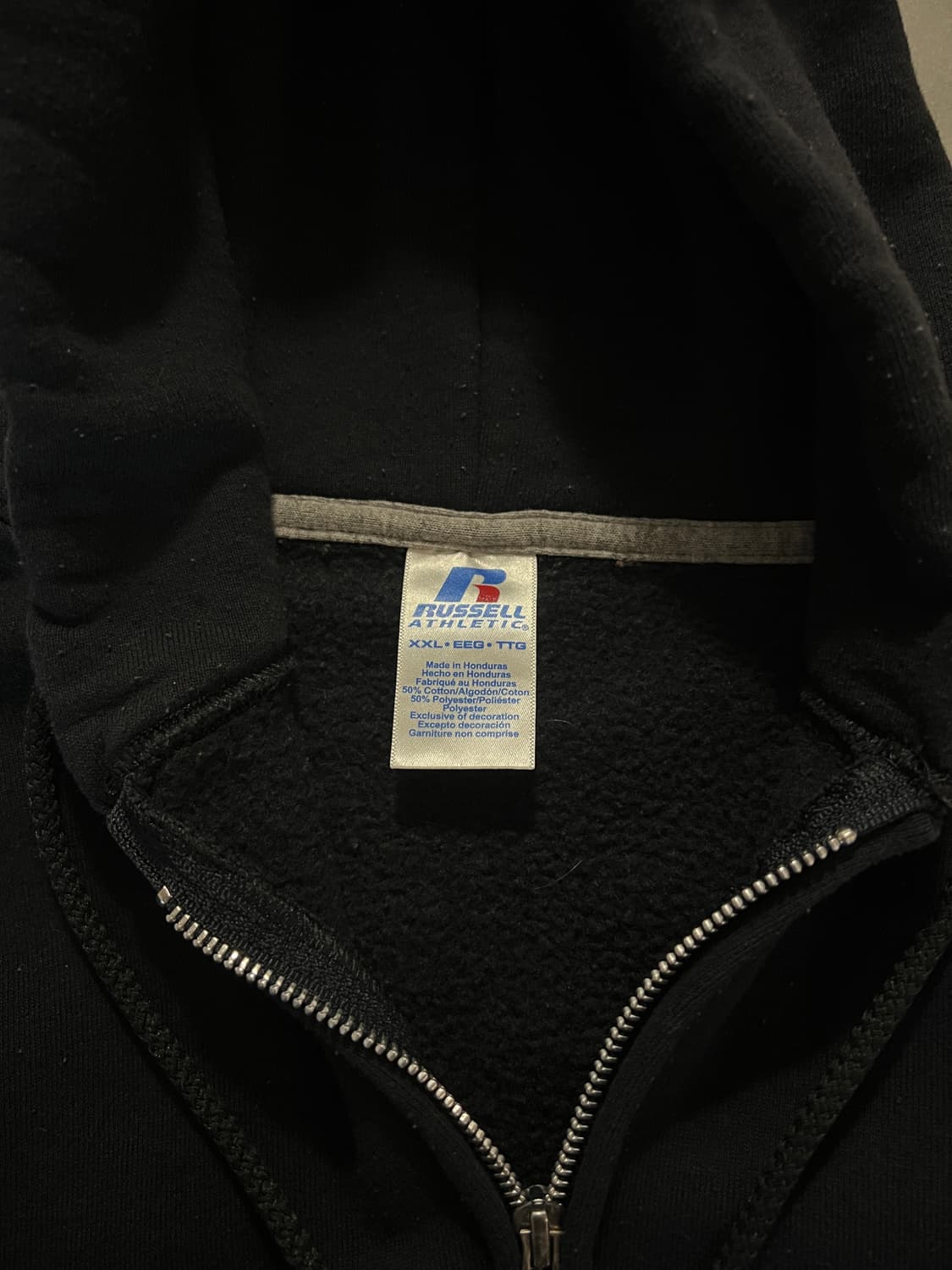 00s 러셀 빈티지 후드 블랙 XXL 상품이미지6