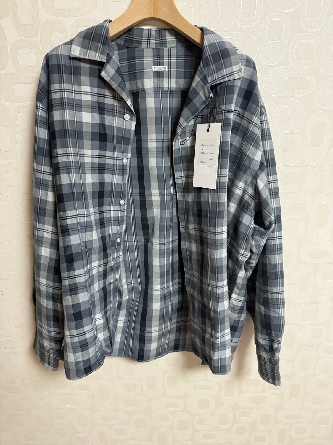 아프레쎄 실크 체크 셔츠 1사이즈 A.presse 상품이미지1