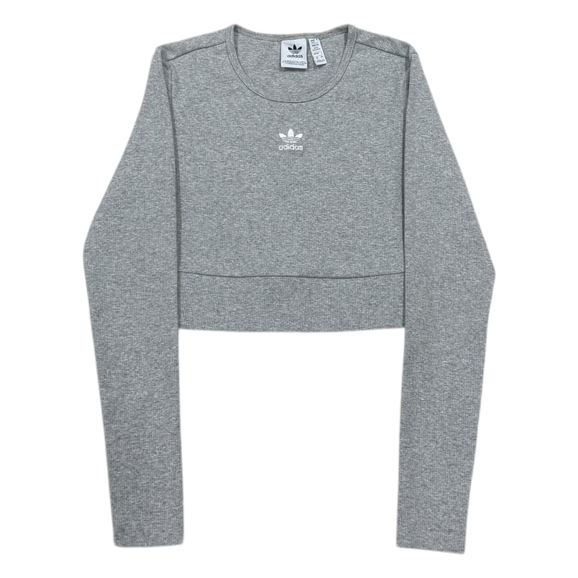 아디다스 딱붙핏 여성 에센셜 립 긴팔티 그레이 M 상품이미지1