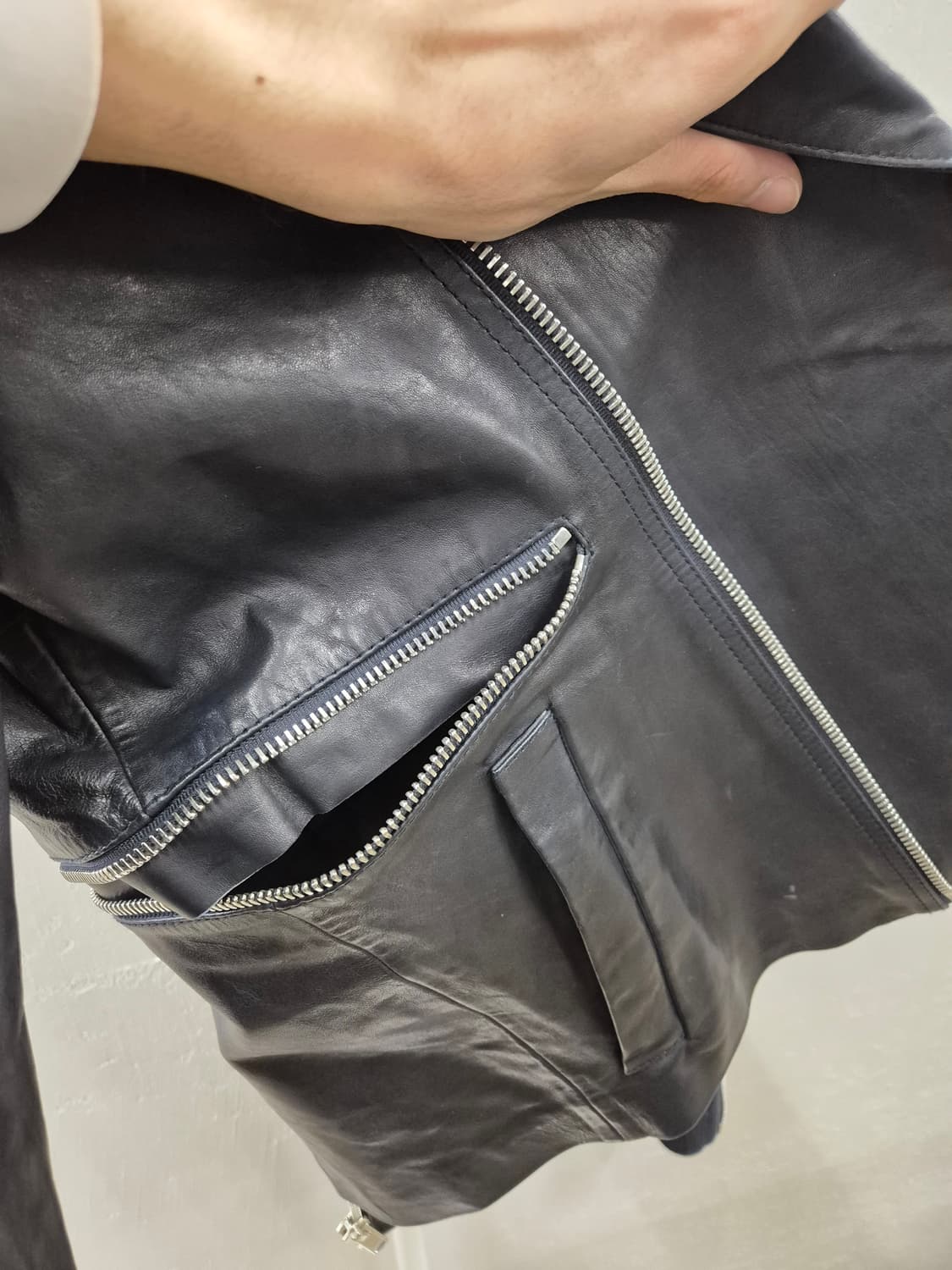 디젤 블랙골드 가죽 라이더 자켓 44 상품이미지5