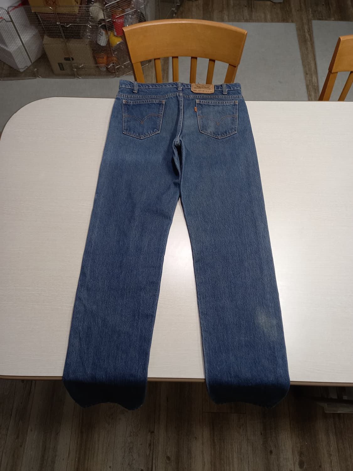 34 95's 리바이스505 오렌지탭 일자진 진청 배색진 34-574 상품이미지2