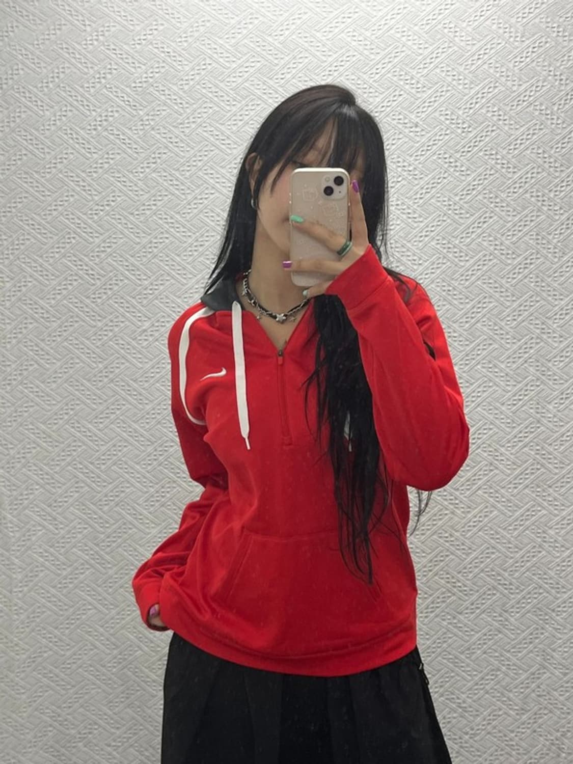 나이키 더마핏 스포티 러닝 반집업 후드티 L C06707 상품이미지1