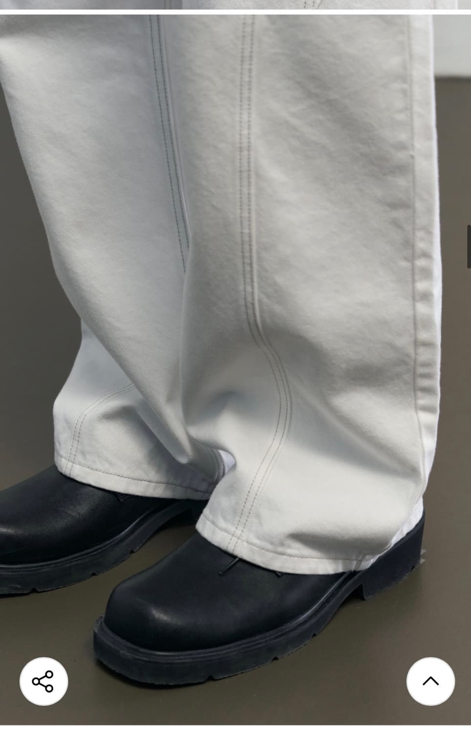 (새상품)(L) 알리스 스티치드 커브 와이드 데님 팬츠 [오프화이트] 상품이미지8