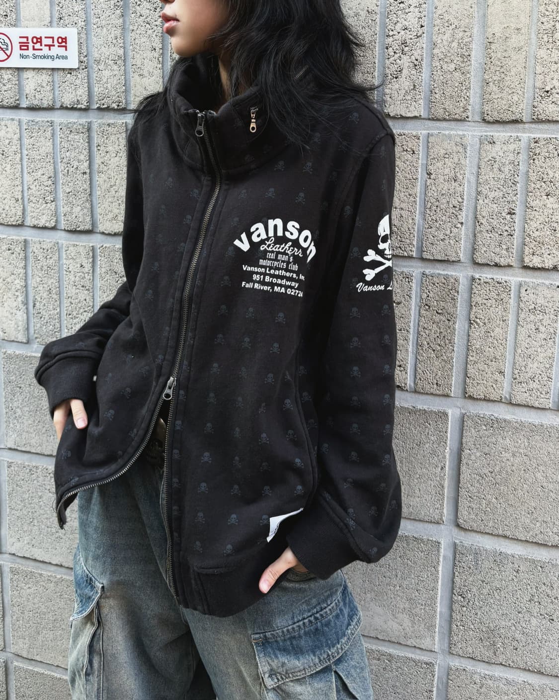 밴슨 오버핏 패턴 후드집업 상품이미지1