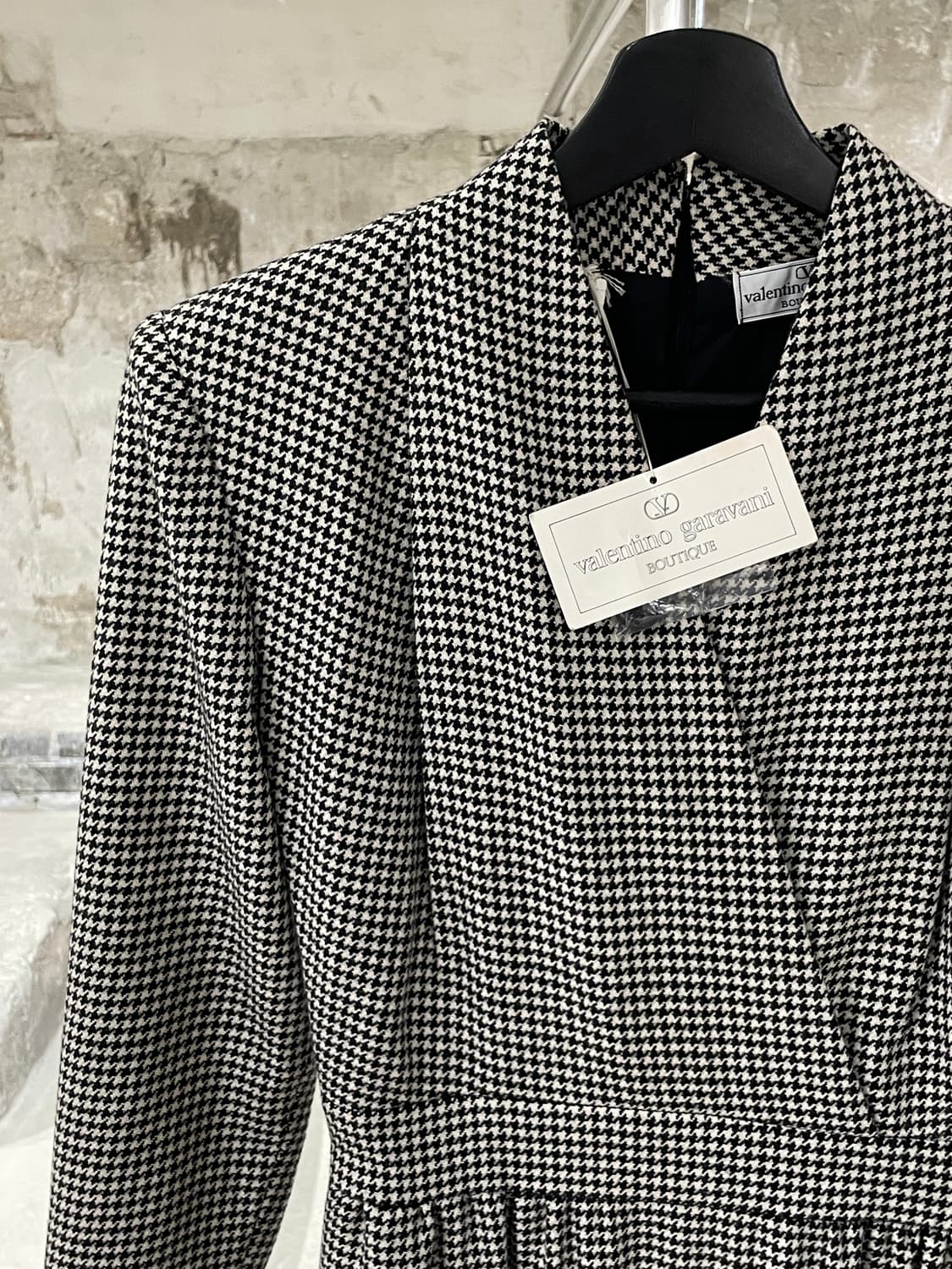 발렌티노 가라바니 부티끄 하운드 투스 체크 개더 울 원피스 상품이미지2