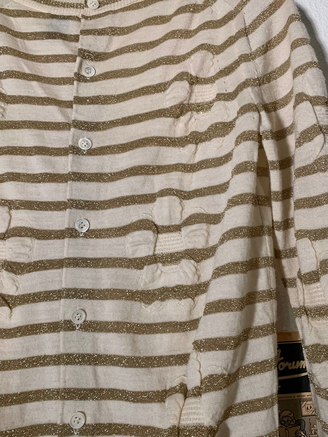 꼼데가르송 트리콧 투웨이 스트라이프 플라워 니트 가디건 상품이미지9