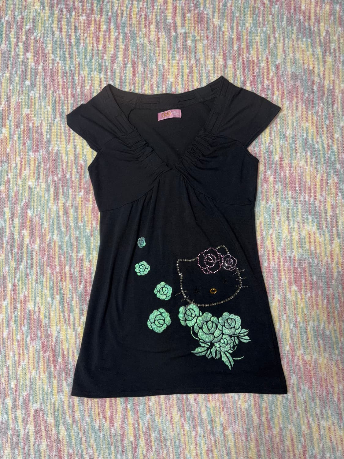 블랙 키티 큐빅 반소매 티셔츠 상품이미지6