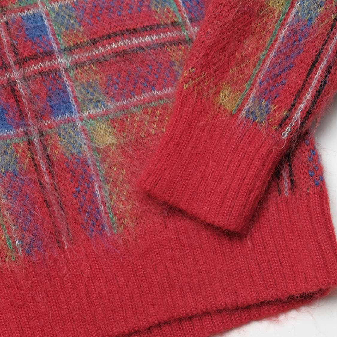 X BEAMS BOY 23fw tartan mohair cardigan 상품이미지5