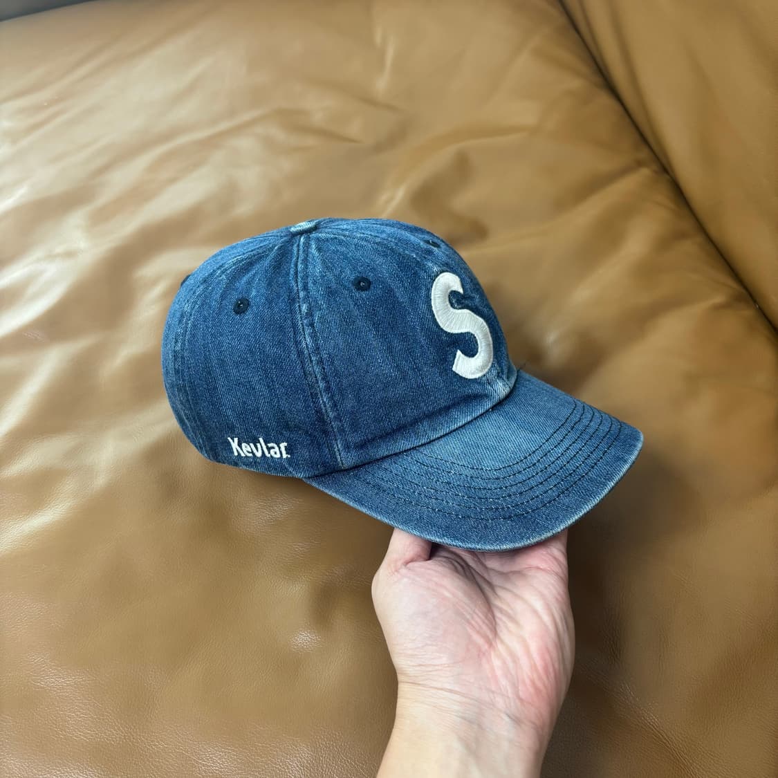 Supreme 슈프림 케블라 인디고 데님 S로고 6패널 볼캡 모자 상품이미지3