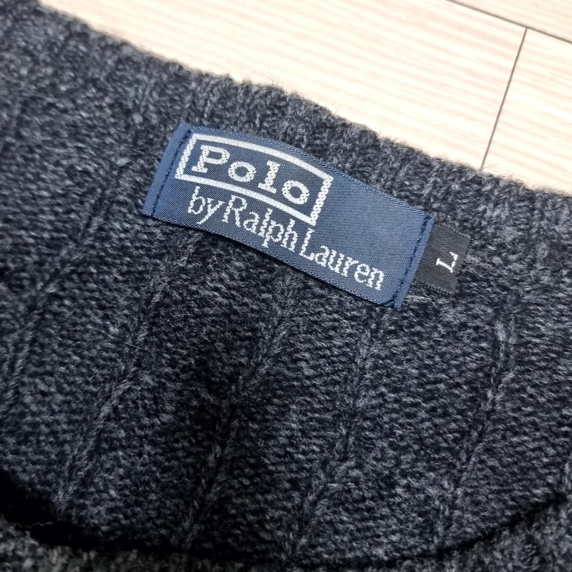 폴로랄프로렌 회색 꽈배기 니트 스웨터(L) 상품이미지3