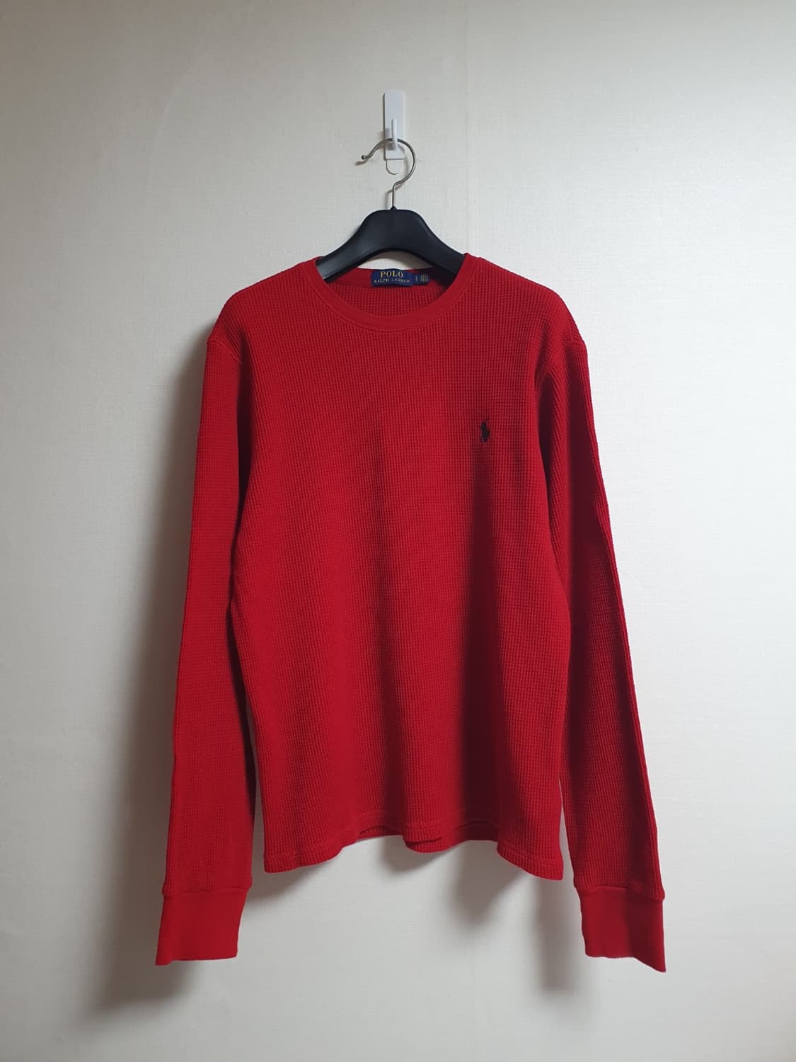 폴로랄프로렌 와플 니트 크루넥 롱슬리브 레드 L 상품이미지1