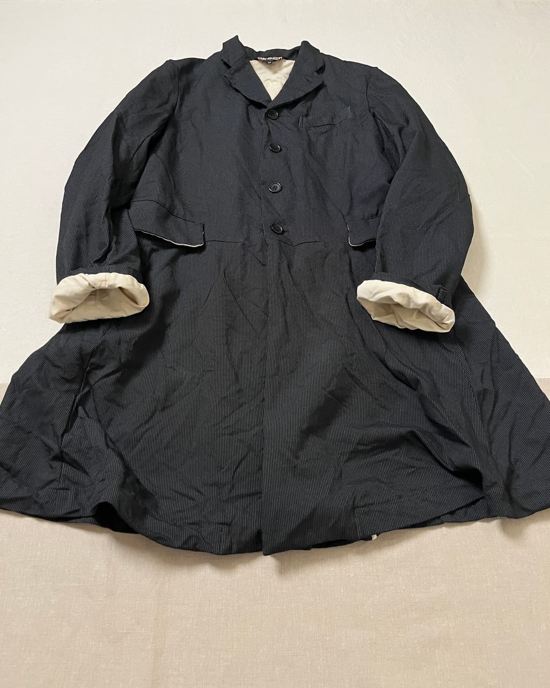 꼼데가르송 블랙 축융폴리 스트라이프 코트 comme des garcons 상품이미지4