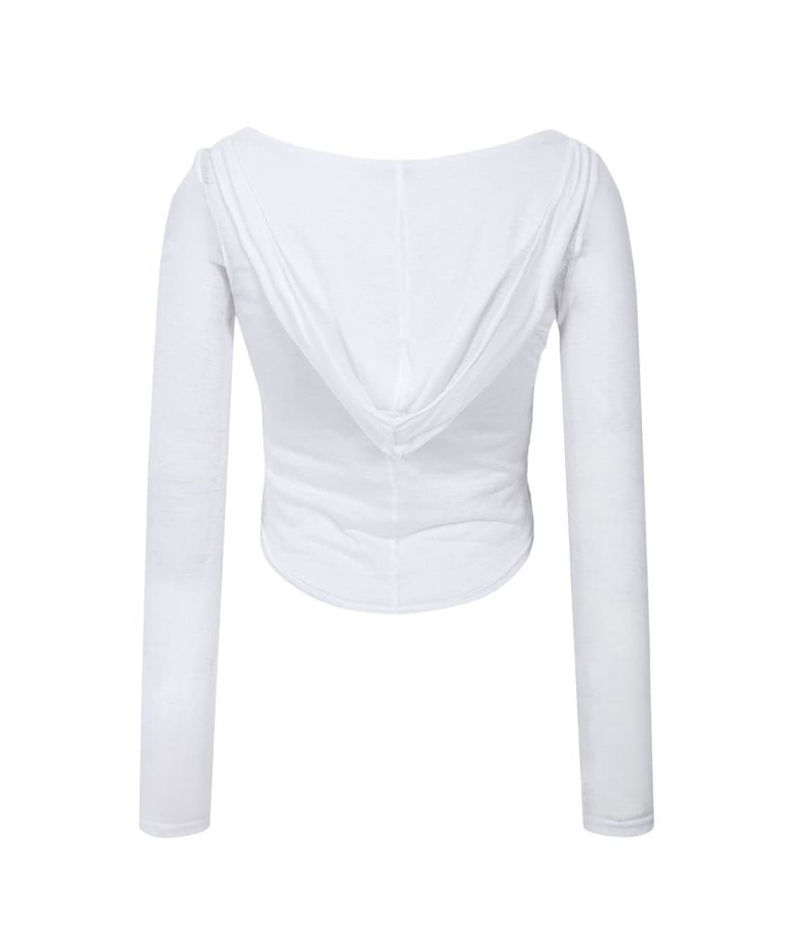 플리즈노팔로우 모아 드레이프 후디 롱슬리브 탑 화이트 상품이미지3