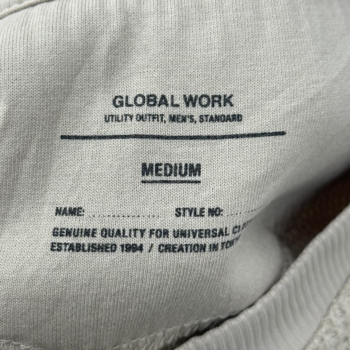 GLOBAL WORK 아이보리 와플 라운드 넥 맨투맨 아메카지 보헤미안  상품이미지6